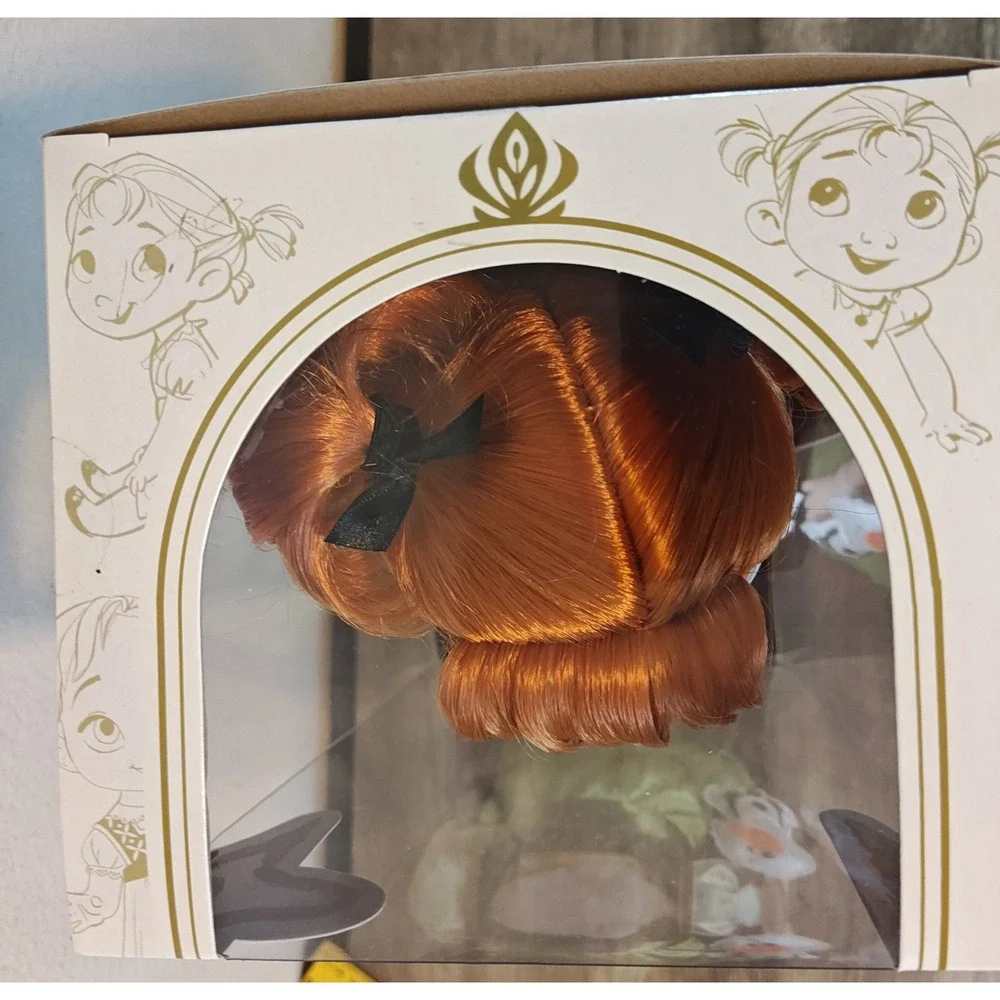 Disney Animators Collection Anna Doll Frozen 16in Green Satin Dress Olaf